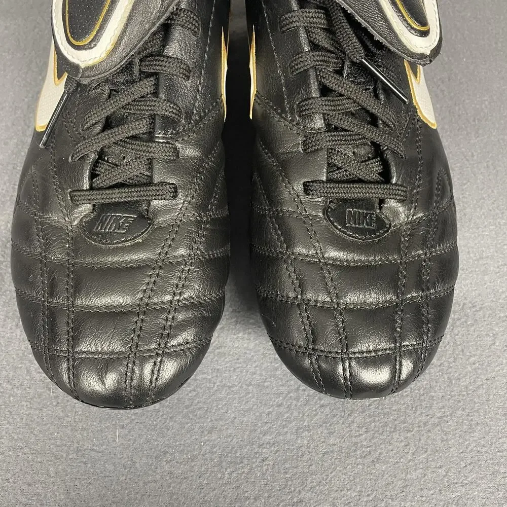 Nike Tiempo Legend III Soccer Shoes Mens Size 8 Black White Gold Firm Ground - Picture 4 of 14